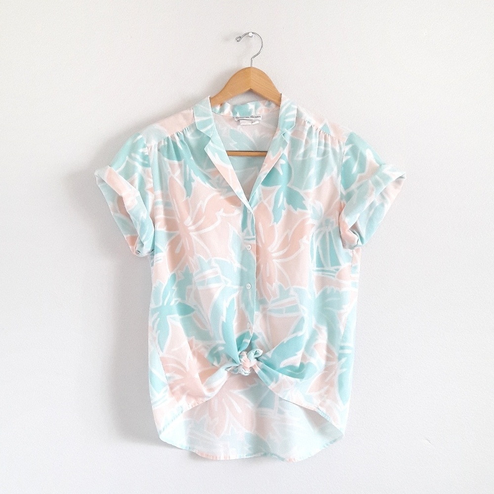Vintage Pastel Colored Floral Top